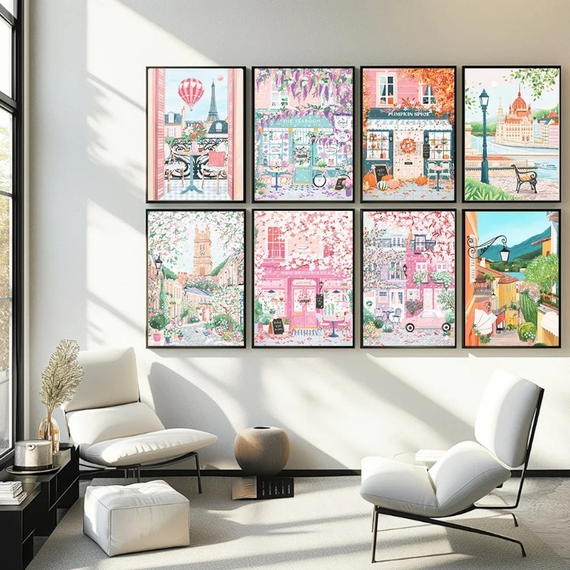Coffee Tea Room - Paryż Londyn Węgry Plakat Podróżniczy i