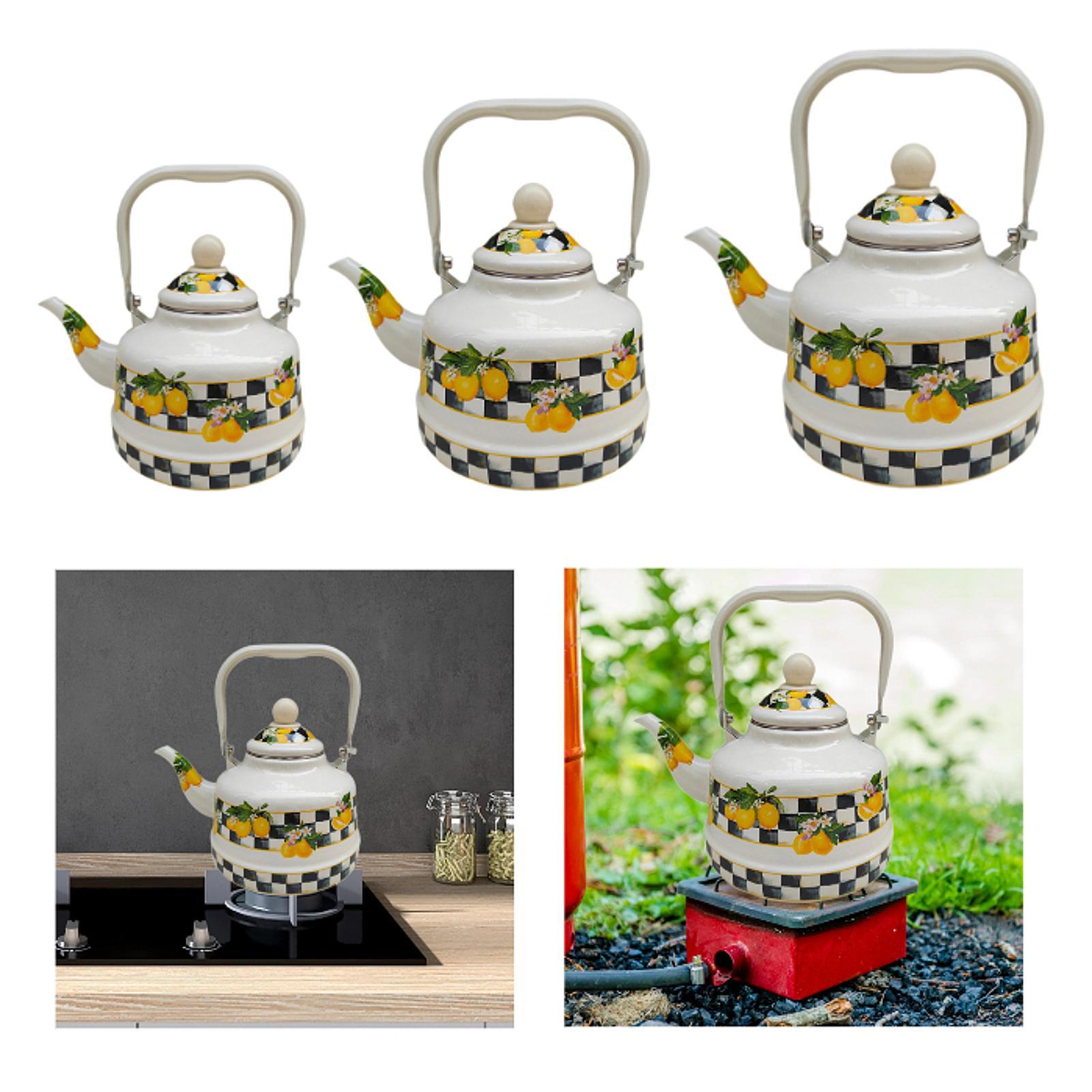 Lemon Tea Coffee - Unikalny emaliowany czajnik do herbaty, dzbanek