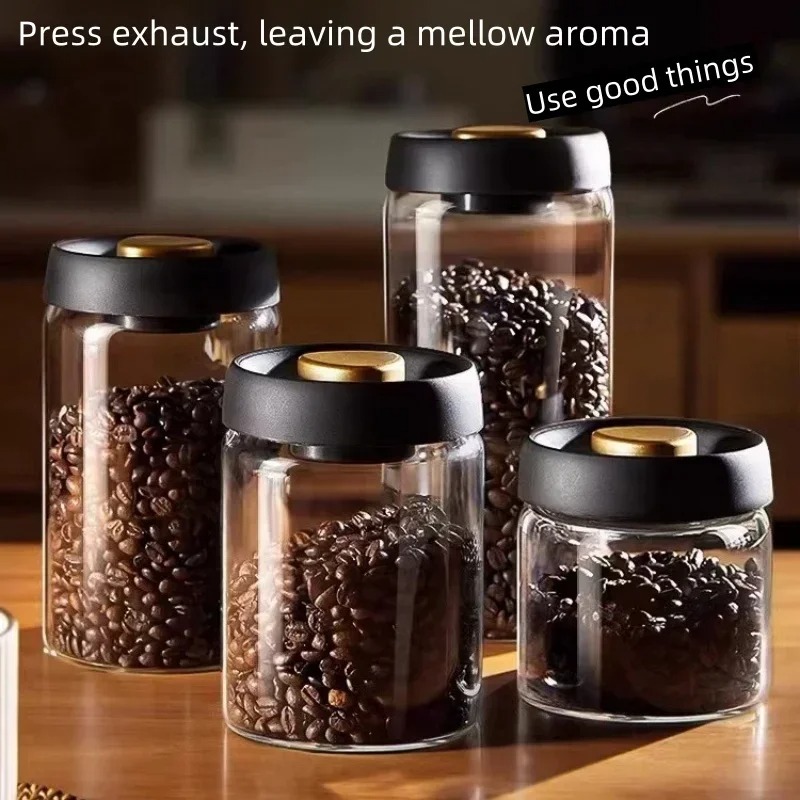 Coffee Tea Jars - Ręcznie zamykany próżniowo słoik na kawę,