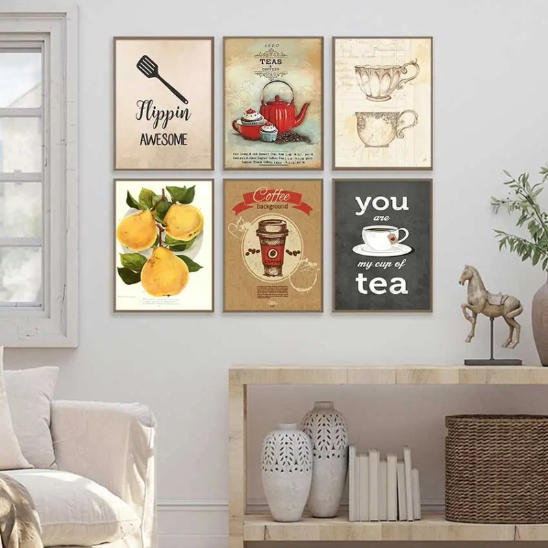Coffee Tea Pictures - Vintage Gorąca Kawa Herbata Czas na