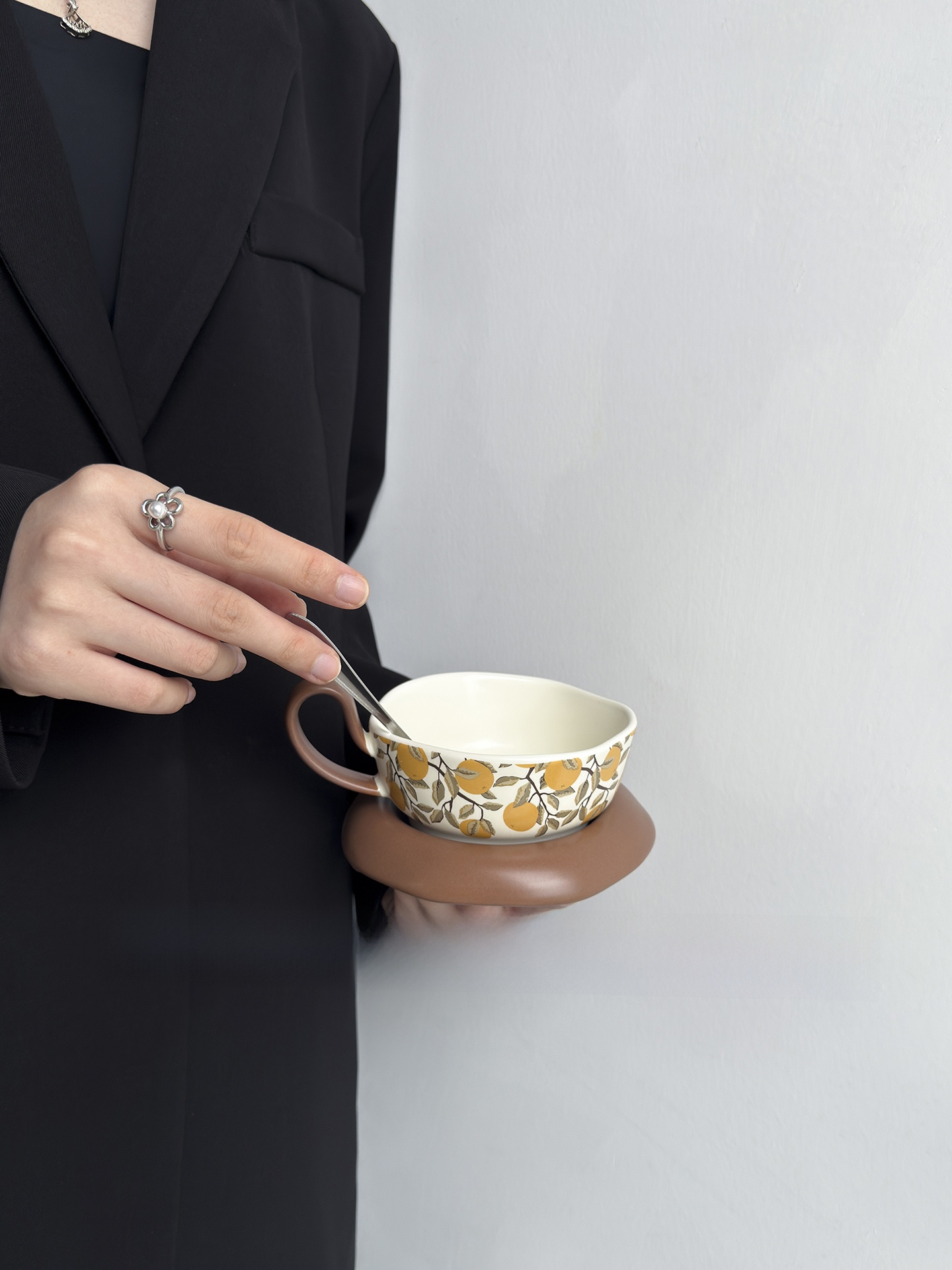 Lemon Tea Coffee - Limitowana Edycja Pomarańczowo-Cytrynowy Ceramiczny Zestaw Filiżanki