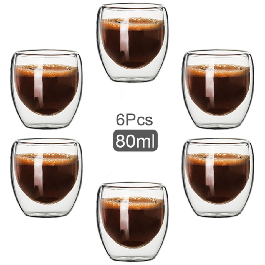 Coffee Tea Pictures - Szklane kubki do kawy z podwójnymi