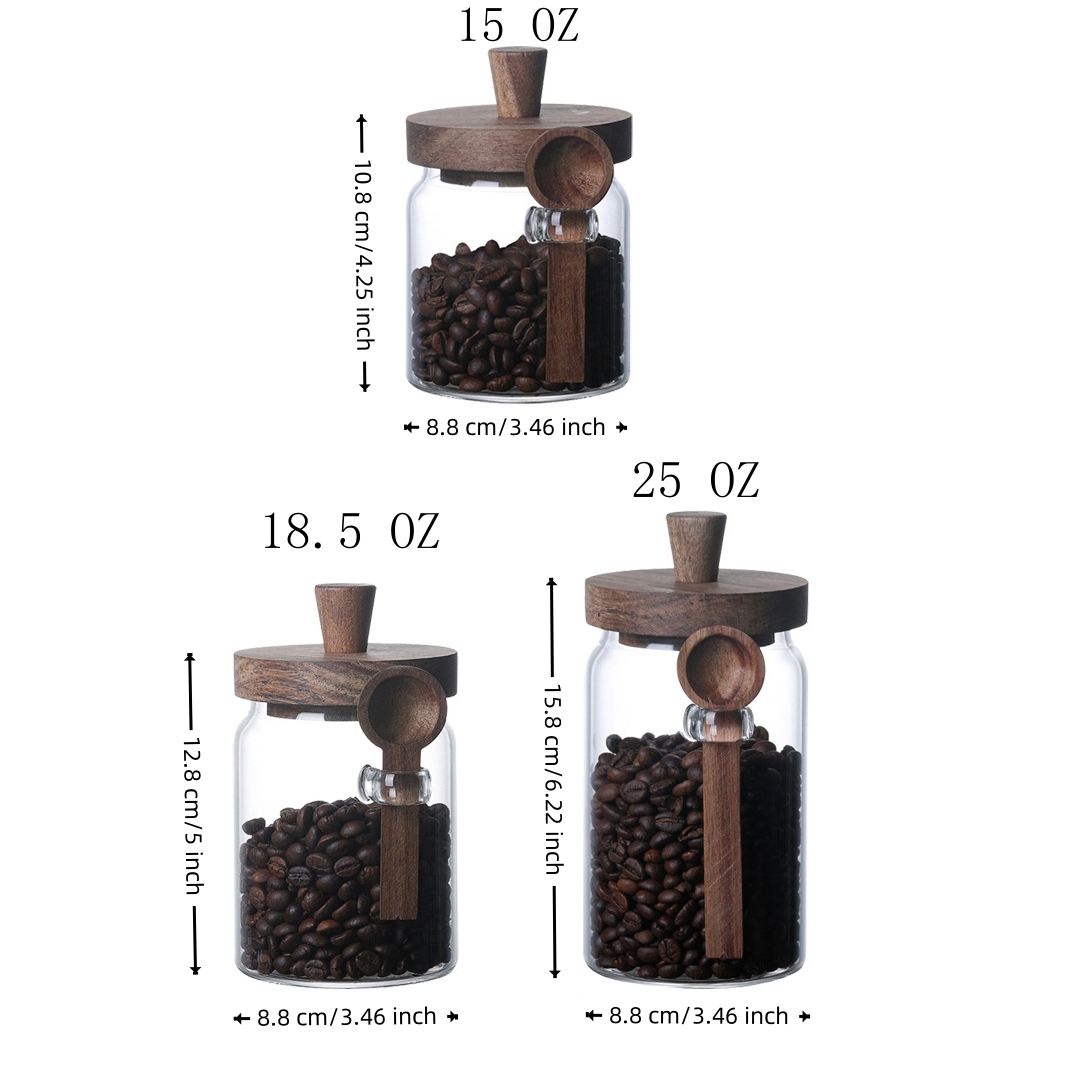 Coffee Tea Jars - 3 sztuki szklanych pojemników do przechowywania
