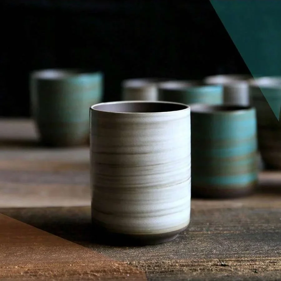 Coffee Tea Pictures - Ręcznie malowany kubek kamionkowy z glazurą