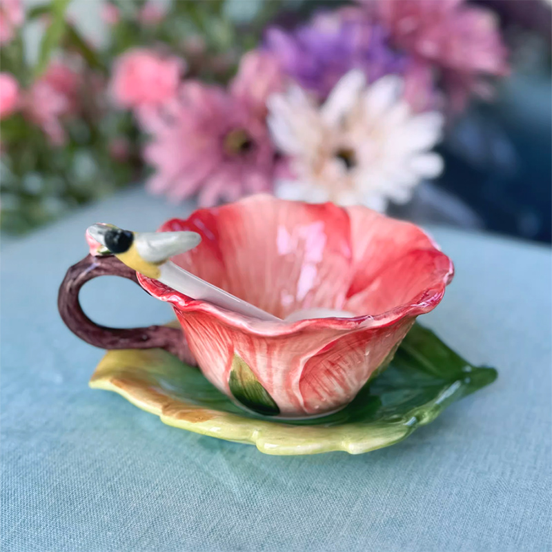 Coffee Tea Or - Ceramiczny kubek do kawy z talerzykiem