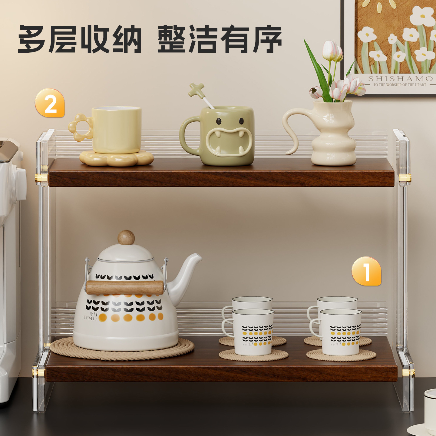 Stojak na filiżanki na biurko, – Tea Coffee Set Up recenzja i cena