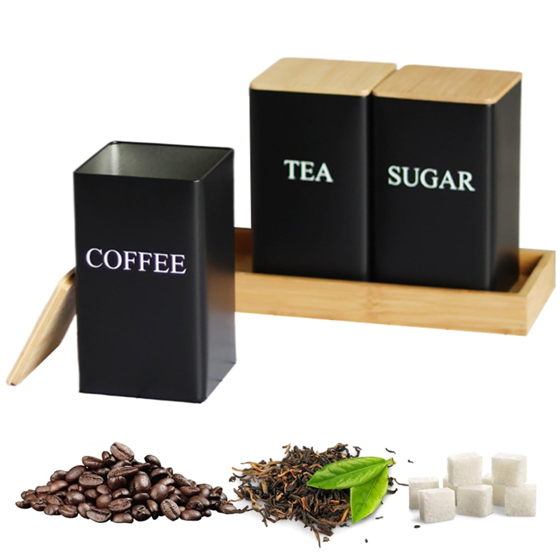 Zestaw 3 pojemników na herbatę – Coffee Tea And Sugar Canister Set recenzja i cena