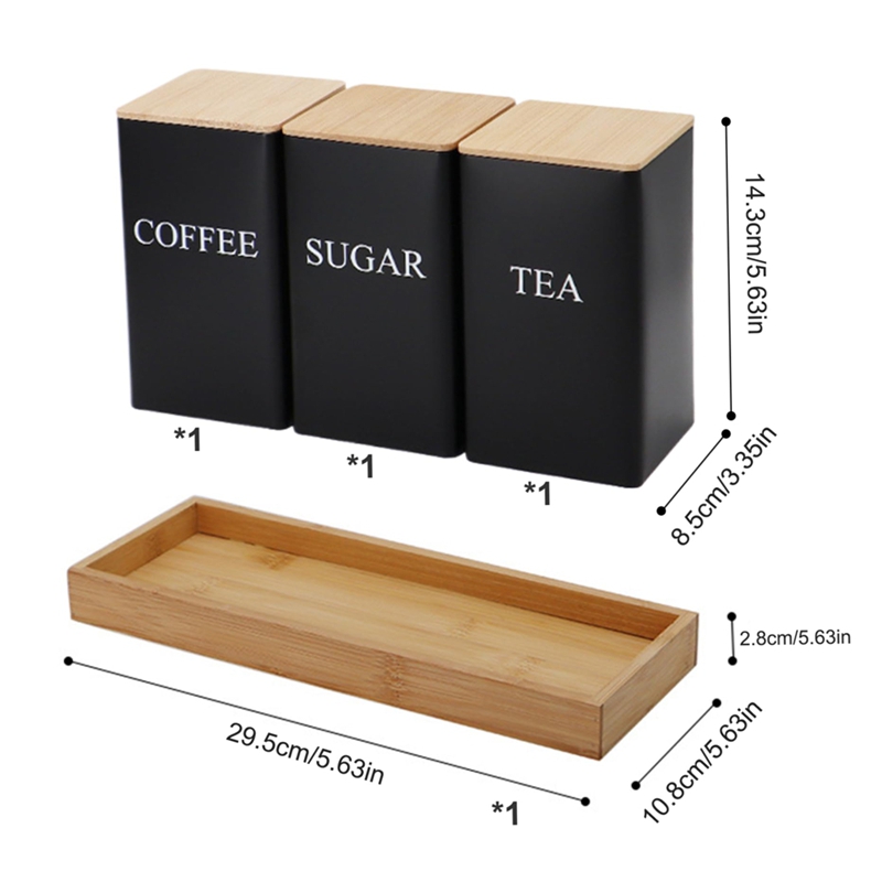 Zestaw 3 pojemników na herbatę – Coffee Tea And Sugar Canister Set recenzja i cena