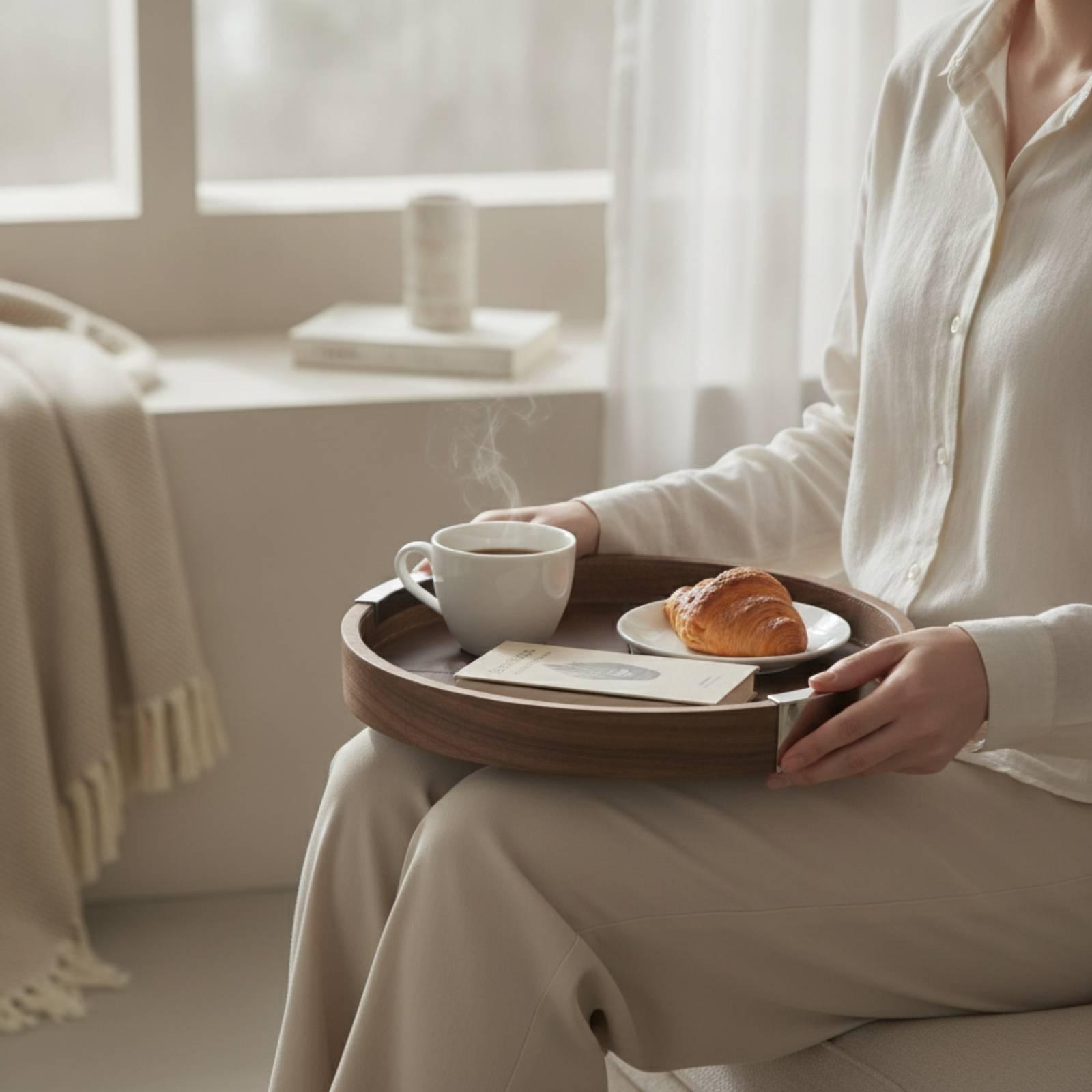 Taca z drewna orzechowego, min – Tea Coffee Set Up recenzja i cena