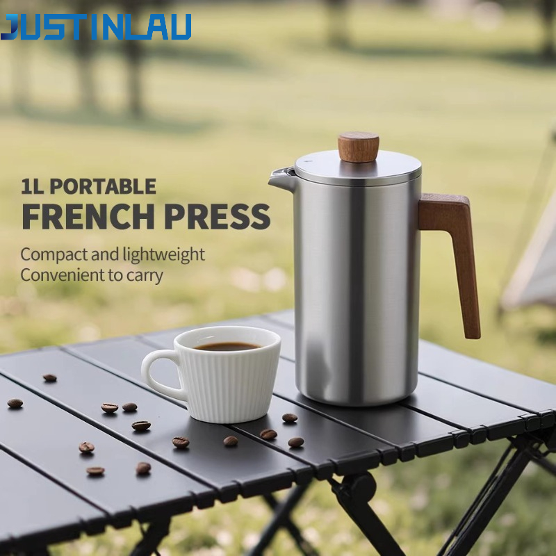 JUSTINLAU 1000ml Stalowy Frenc – Coffee Tea Pots recenzja i cena