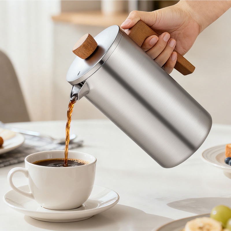 JUSTINLAU 1000ml Stalowy Frenc – Coffee Tea Pots recenzja i cena